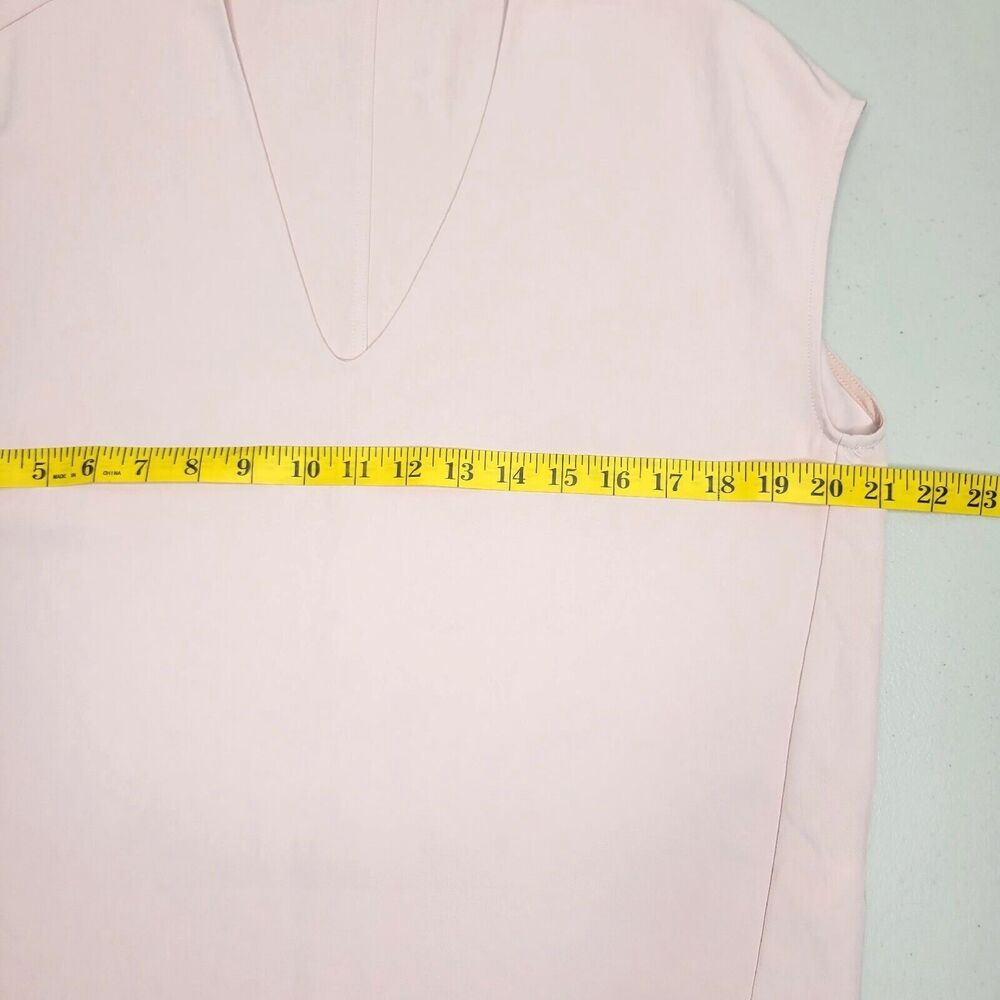 Everlane Japanese GoWeave Light Pink Rose Square Capsule Boxy V-Neck Tee Size 0 - Picture 7 of 12